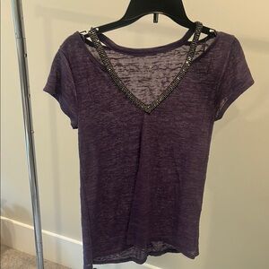 Juicy Couture Purple Sequin Short Sleeve T-Shirt